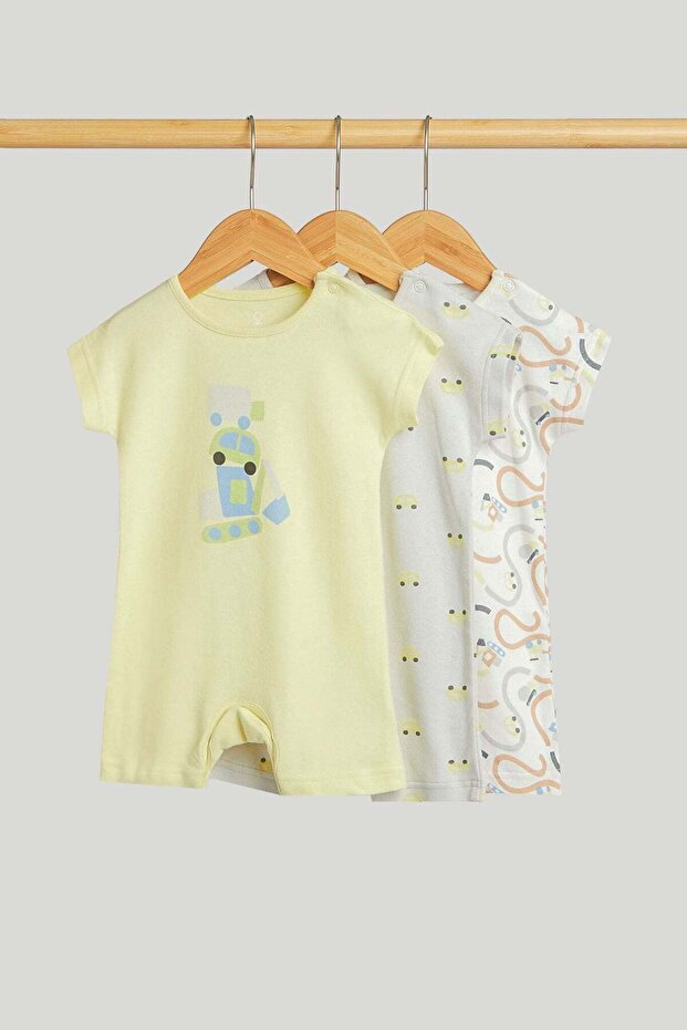3 Pack Car Rompers