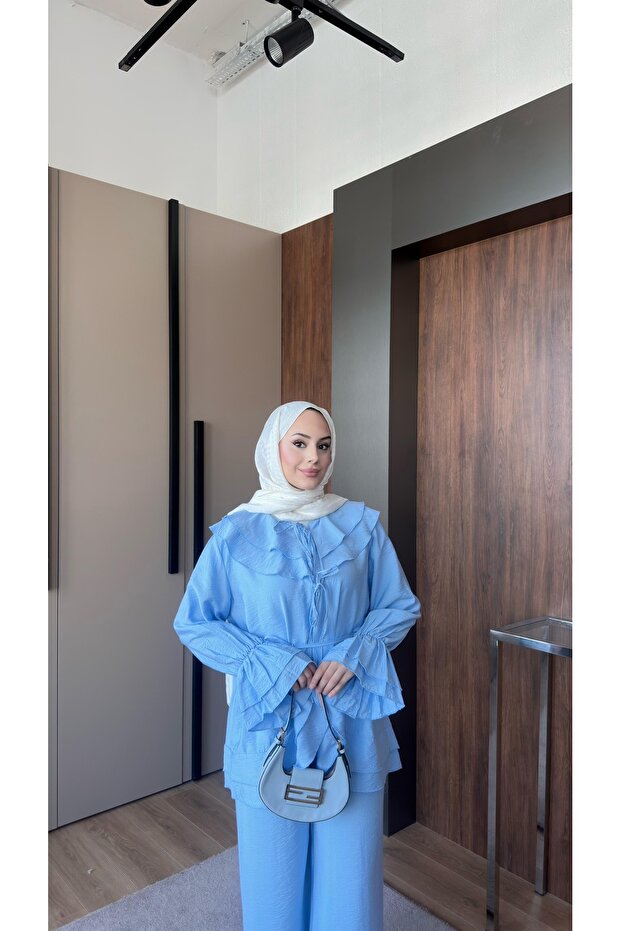 Ruffled Standard Size (38/42 Compatible) Summer Trouser Suit