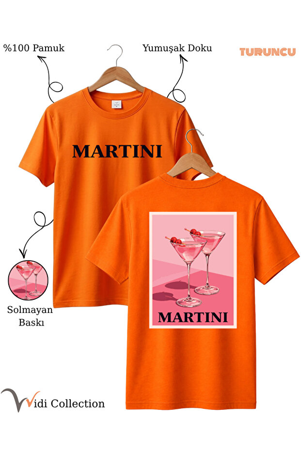 تي شيرت Pink Martini Concept مطبوع من الأمام والخلف للجنسين مصنوع من القطن بنسبة 100% ومقاس عادي
