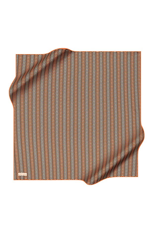 Orange 90X90 Silk Crepe Satin Scarf