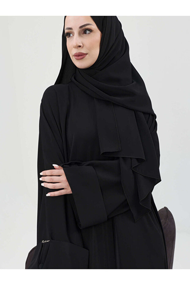 Zalina Shawl Abaya Set - Black