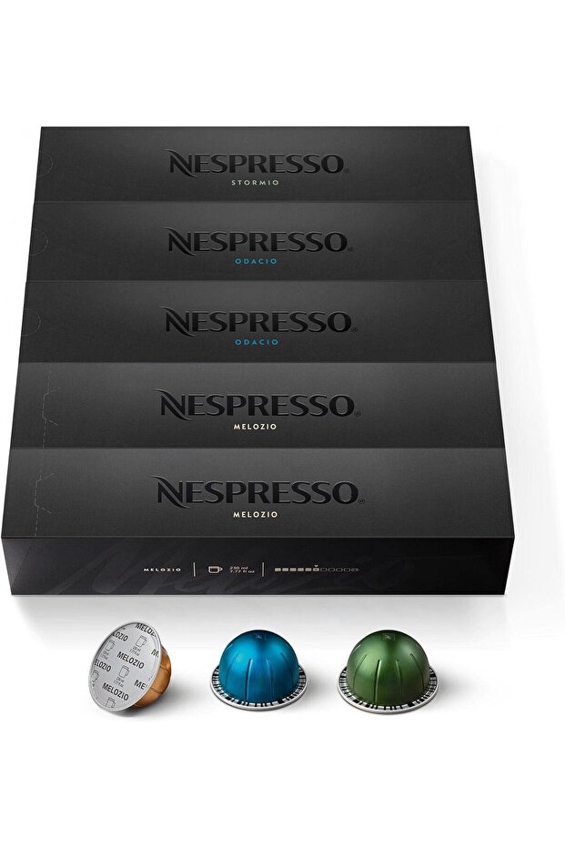 Vertuoline Coffee Capsules Bundle 50 Coffee Capsules - 20 x Melozio, 10 x Odacio, 20 x Stormio
