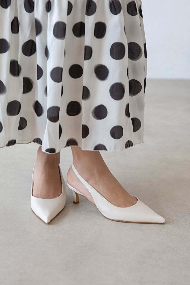Molly Women's Heeled Leather Shoes Beige