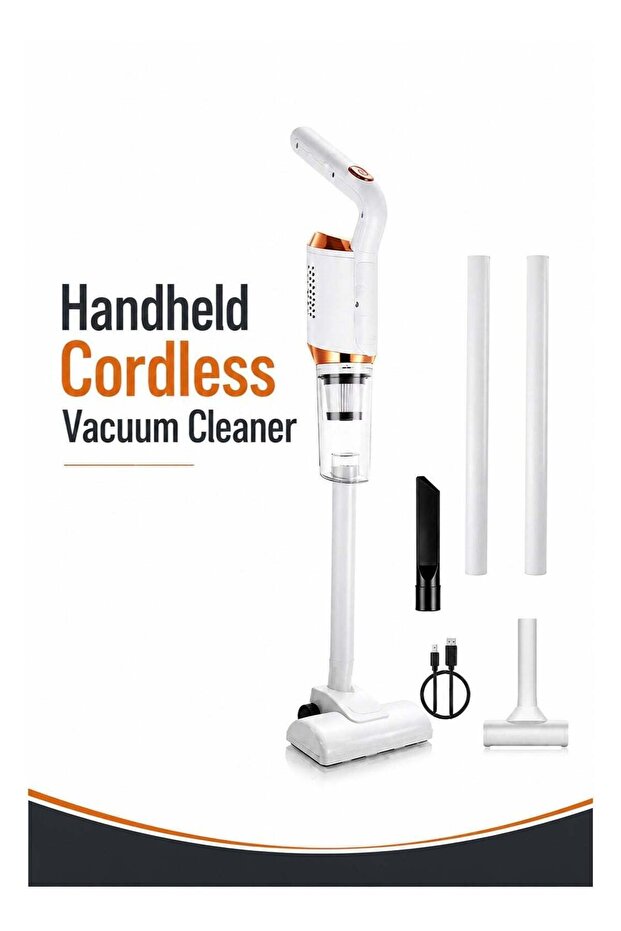 Portable Handheld Cordless Vacuum Cleaner – 2-in-1 USB Rechargeable Stick Vacuum with Powerful Suction