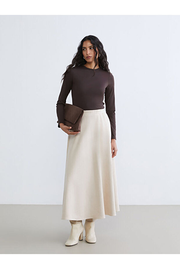 Flared Skirt with Elastic Waist