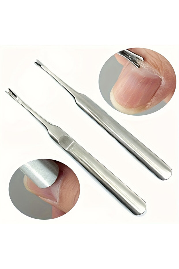 2pcs 1/2Pcs Professional Stainless Steel Cuticle Pusher Nail Cuticle Remover Callus Dead Skin Fork