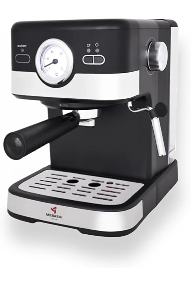 ME-ECM2031B Espresso Coffee Machine - 1.5L, 20 Bar, Black with Dual Stainless Steel Filter and Built-in Thermometer| 1100W