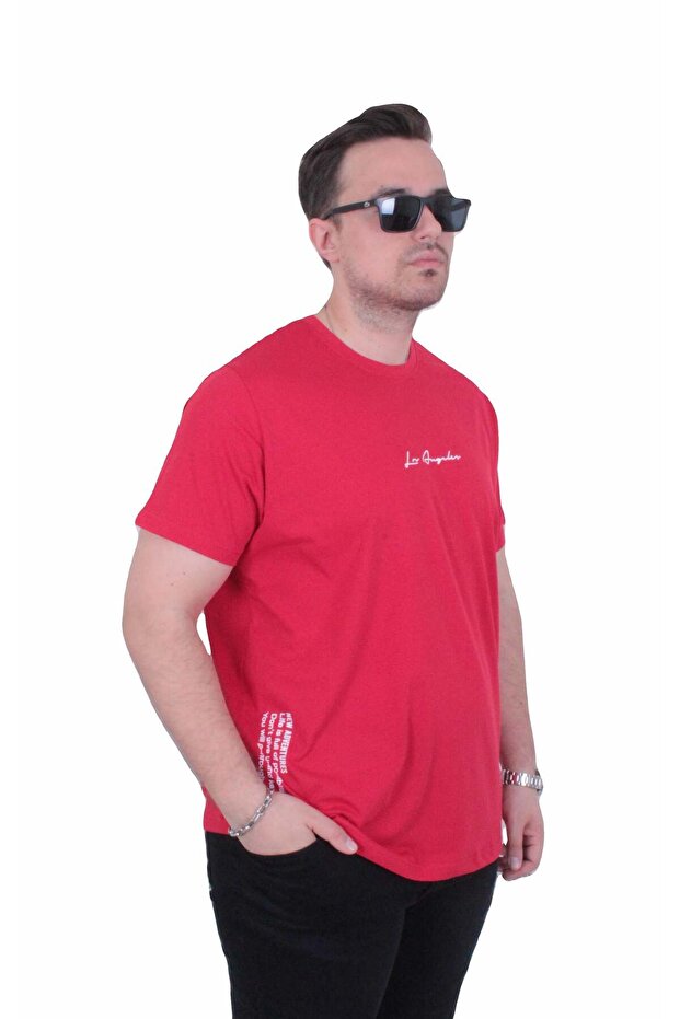Men’S Oversized Crew Neck T-Shirt New Adventures 26129 Red
