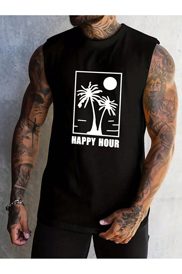 Men's oversized crew neck sleeveless t-shirt - longline