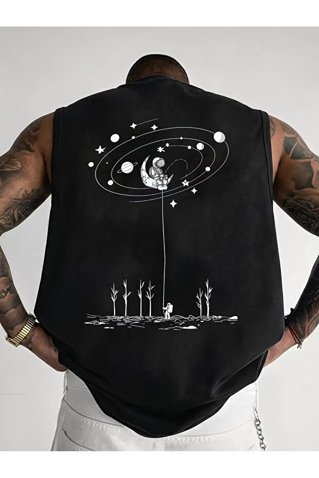 Men's oversized crew neck sleeveless t-shirt - longline