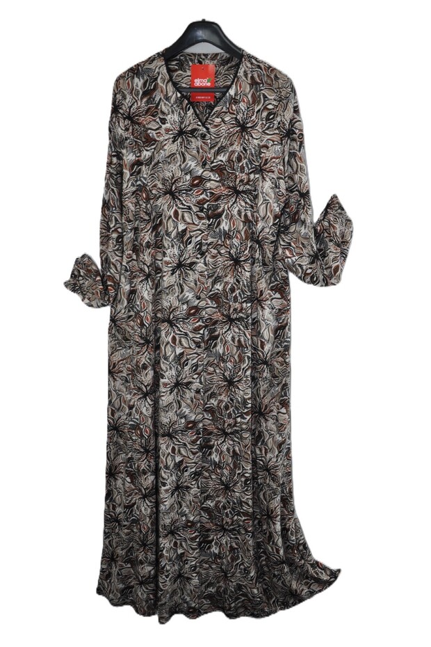 Plus Size Mother's Viscose Patterned Dress