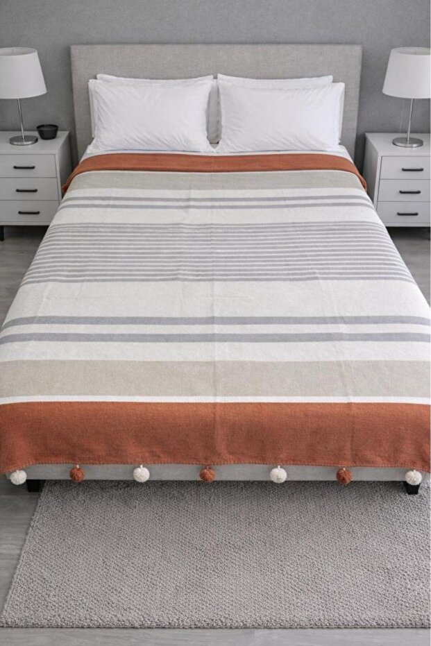 Merinos Colorway Nougat Double Cotton Blanket 180X220 cm