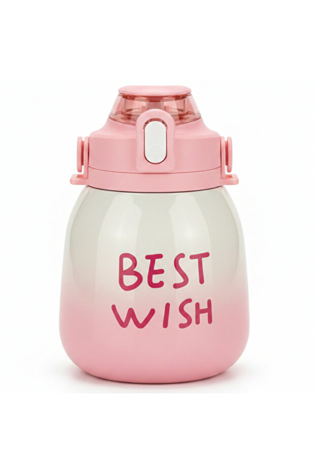 Best Wishes Pink & Cream Stainless Steel Vacuum Flask with Premium Blue Handle 1000 ml