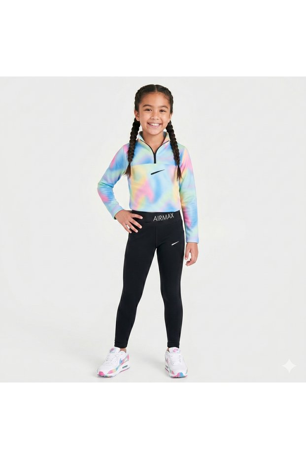 Colorful Gradient Girls' Sports Suit with Light Inner Lining, Ideal for School and Training