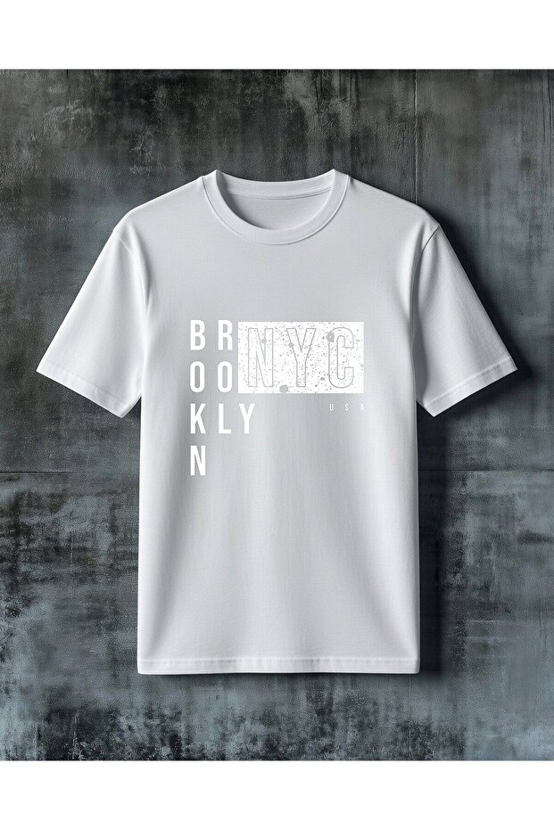 Bos Beyaz 49 Printed Oversize T-Shirt