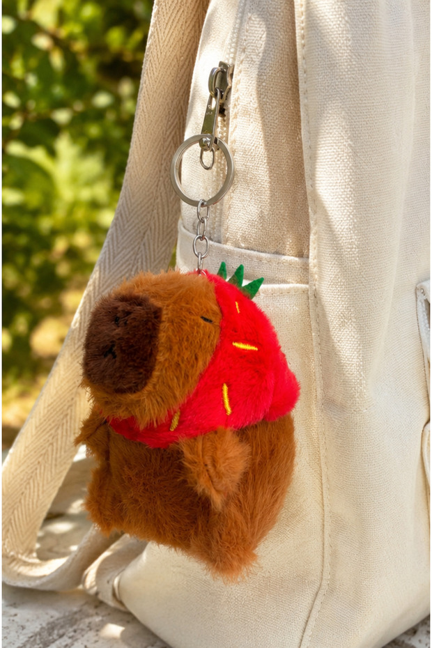 Cute Capybara Plush Keychain 15 cm - Soft Toy Bag Ornament