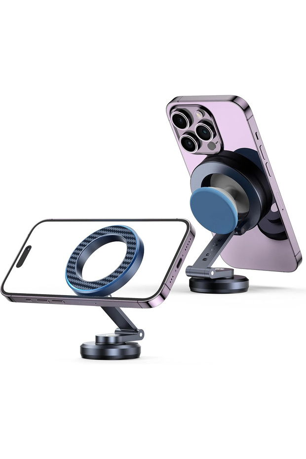 Magnetic Car Phone Holder for iPhone 16 Pro Max BHL-54, 360° Rotating Mount with N52 Magnet, MagSafe Mount for iPhone & Samsung - Black