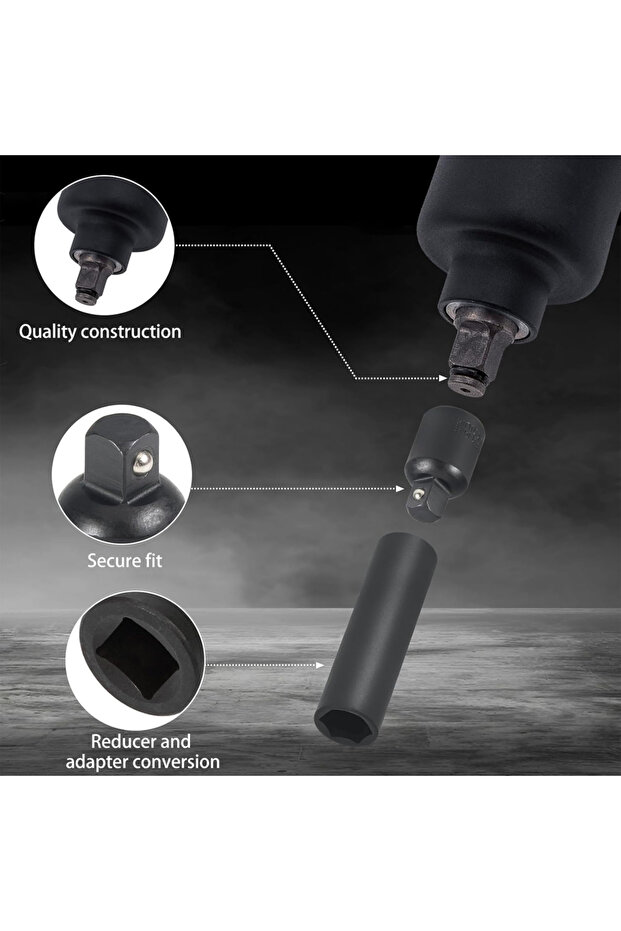 4pcs Impact Socket Adapter 1/4" 3/8" 1/2" Impact Driver Conversions Conversion Socket Reducer Loc... - 4