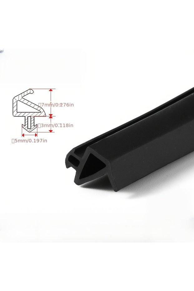 5m 1PC Plastic Steel Window Sealing Strips For Opening Windows Windproof POK-Type Black Rubber Strip