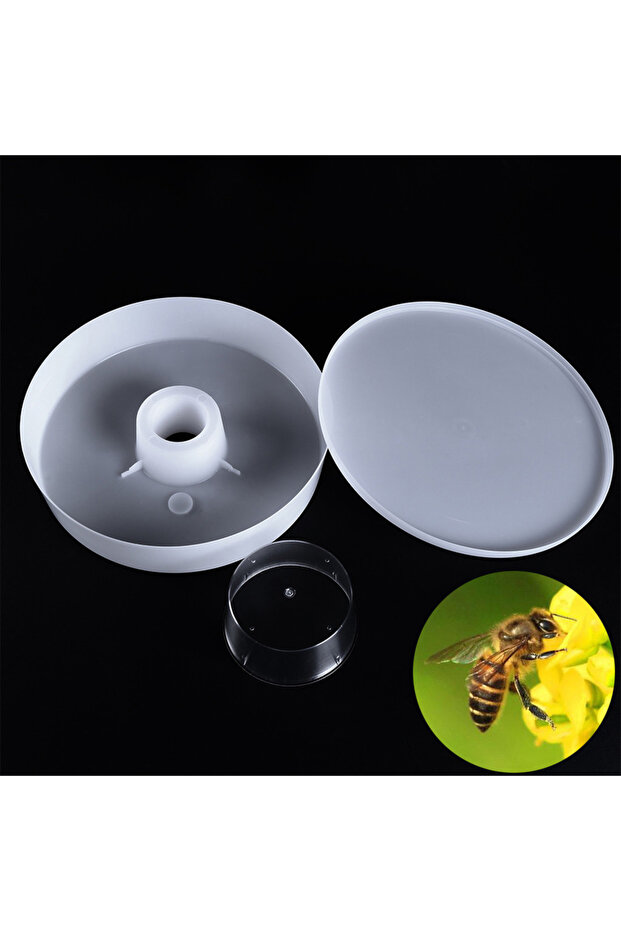 Round Bee Water Feeder Beehive Entrance Drinking Bowl for Bee Drinking Sugar Syrup Feeding Equipm...