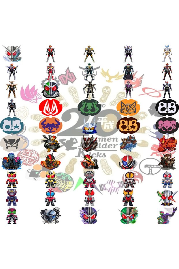 50Pcs-3 50 Kamen Rider Japanese Anime Waterproof Stickers Guitar Luggage Refrigerator Stickers Child
