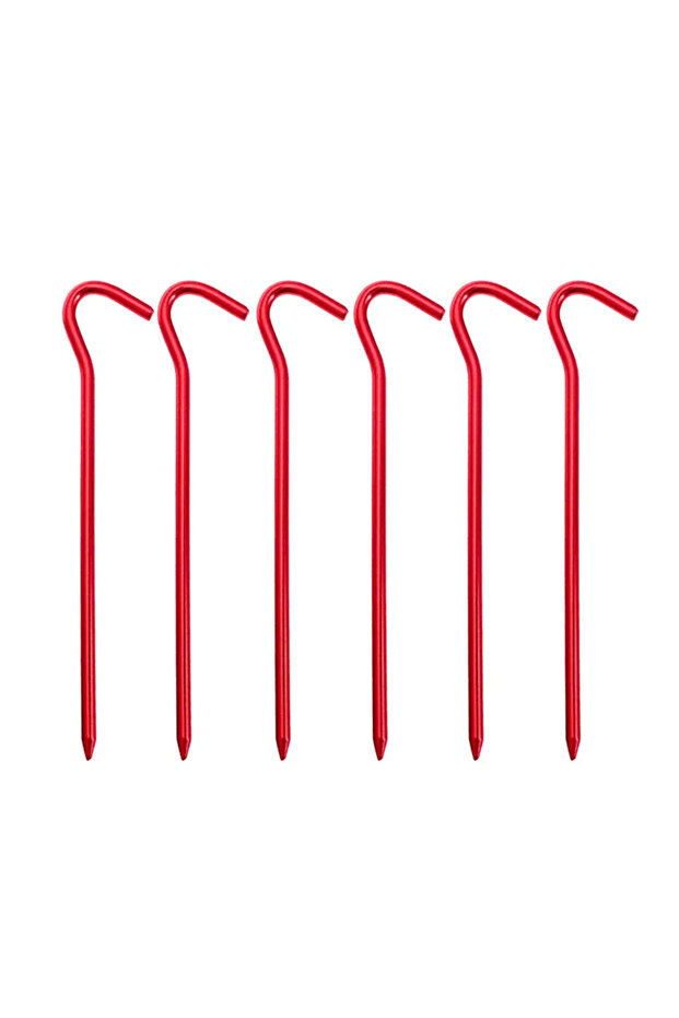 Red G4734B6pcs 6PCS Ultra Light Aluminum Alloy Tent Ground Nail Curved Hook Shaped Outdoor Camping T