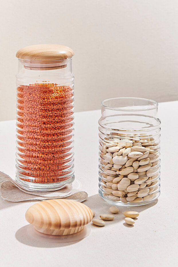 Jar with Wooden Lid 16 cm