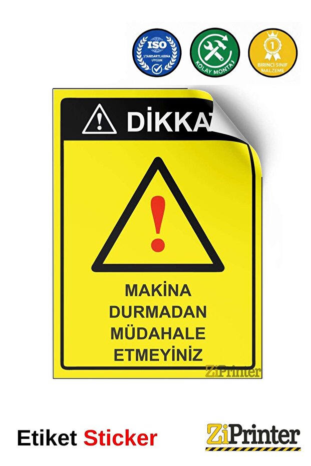 Attention! Do Not Interfere While the Machine Is Running Isg Warning Sign Sticker 70X100 cm
