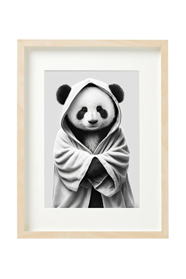 Panda in Bathrope , Bathroom Wall Art, Nursery Poster with Frame 30x40cm