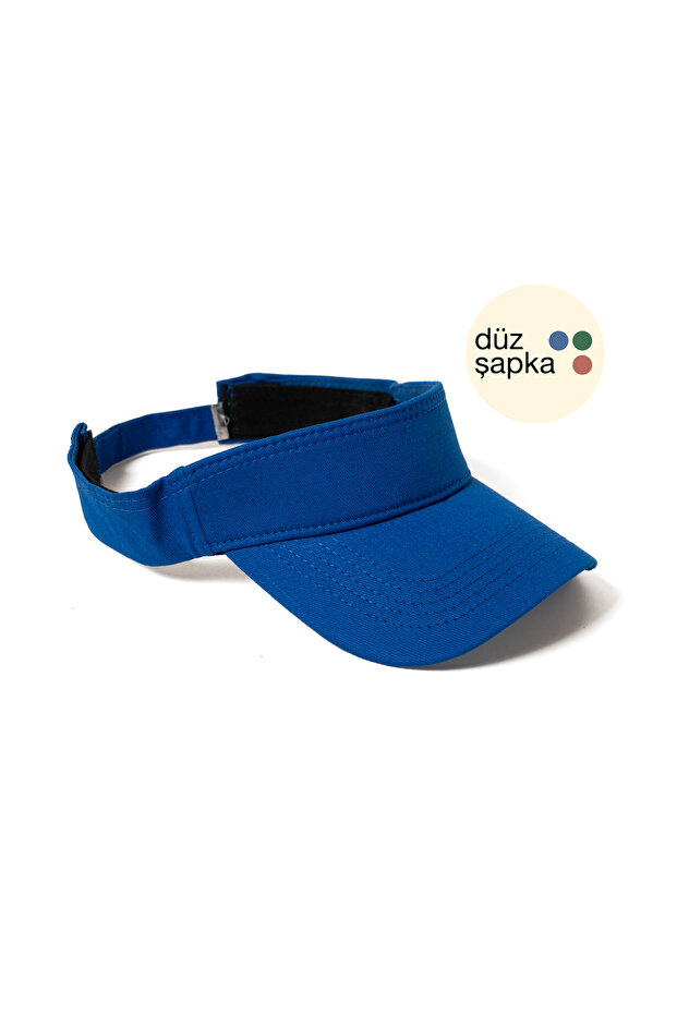 Flat Hat | Blue Visor Hat - Minimalist, Without Logo and Text