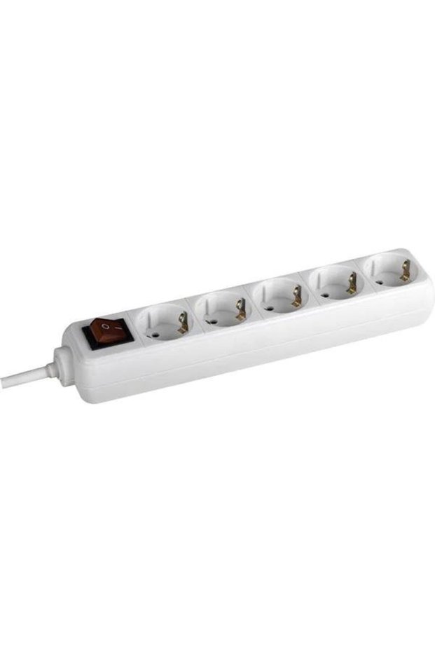 extension cord, 5 Schuko sockets, switch, 1.5 m