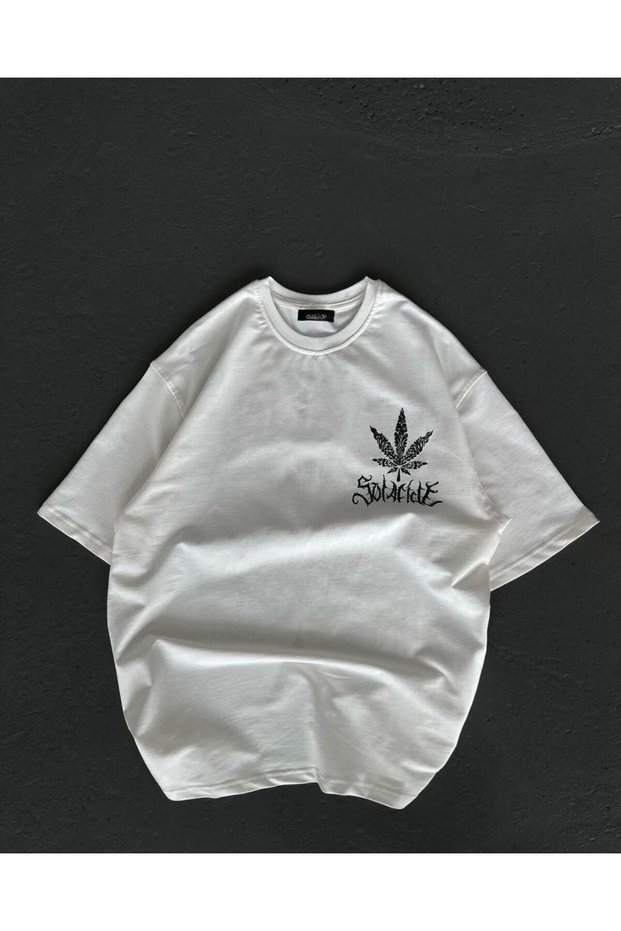 Women's Printed T-Shirt Short Sleeve Crew Neck Oversize Comfortable Fit Casual T-Shirt - White Mariposa S