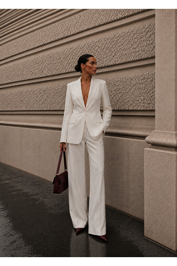 Blazer Suit Single Button Jacket Pants - 3