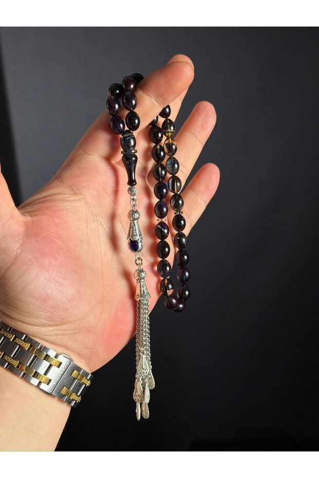 Exquisitely Crafted Special Color Filtered Fire Amber Prayer Beads with Special Design Tassels