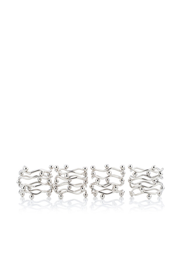 Silver Napkin Rings Set of 4 from Tila
