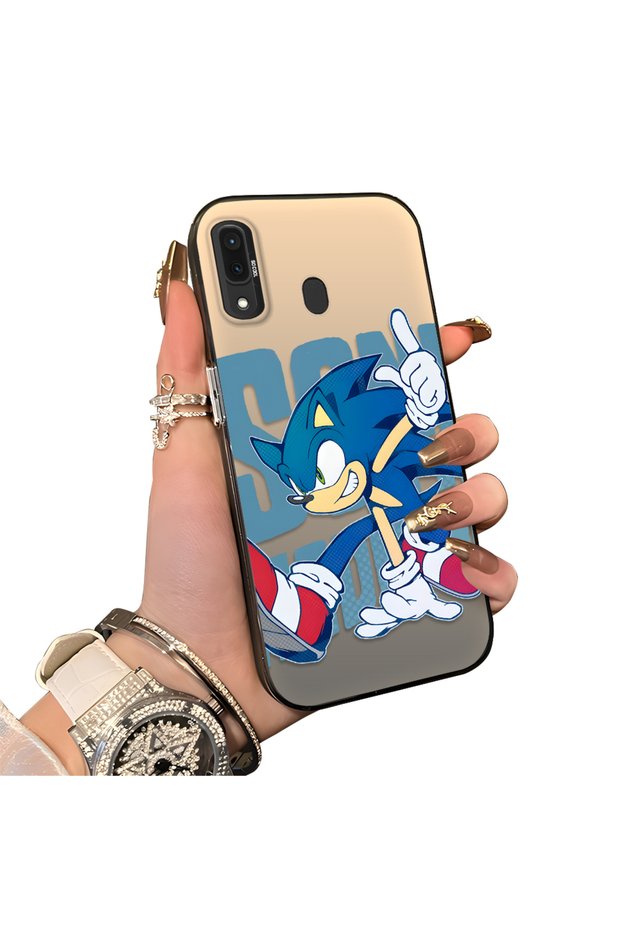 Samsung Galaxy A30/A20 Compatible Hard Acrylic Back Silicone Edge Lens Protection Case