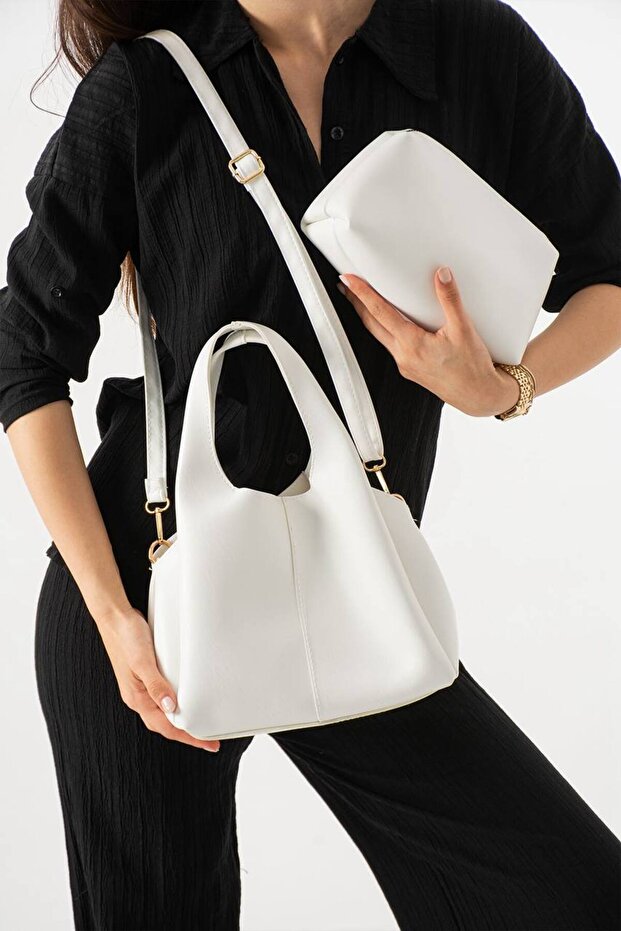 Women's Medium Shoulder Bag and Crossbody Bag Set - Two-Piece Combination Handbag