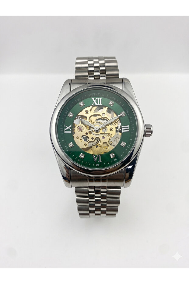 ROUND WITH DIAMONDS 117211 M GREEN DIAL - MEN'S AUTOMATIC