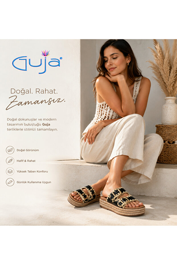 26Y208 نعال ذات مظهر من القش