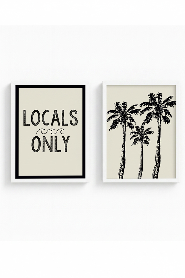 White Wooden Framed 2-Piece Modern Painting Huhu237