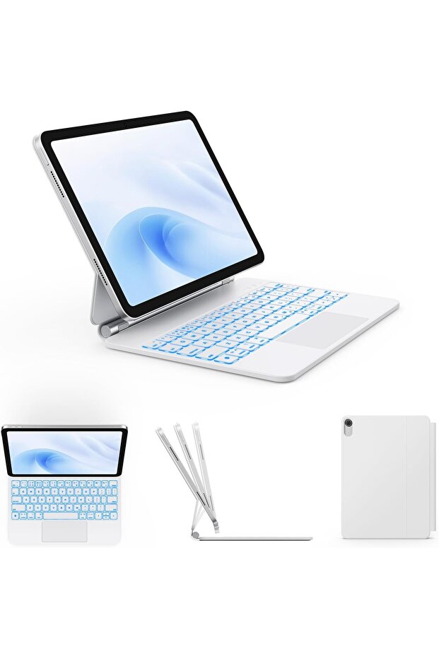 iPad 10th Generation Case with Magic-Style Keyboard Stand, 7 Color Backlit, Multi-Touch Trackpad