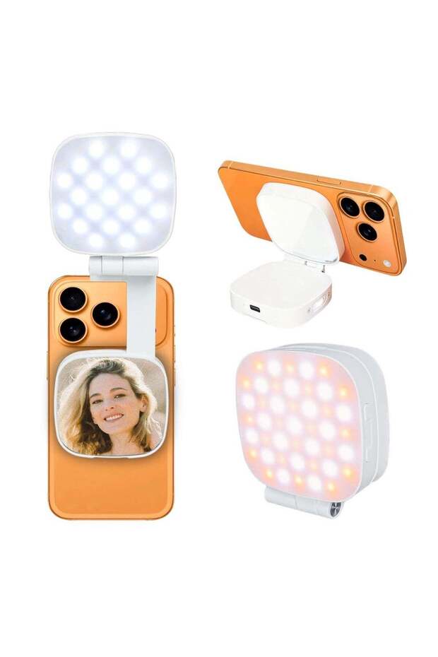 M-27 Compact Magnetic Mirror with Bright Fill Light – Ideal for Beauty & Grooming