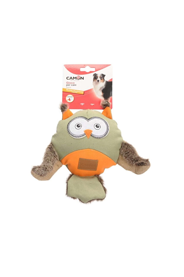 Squeaky Canvas Owl Dog Toy 30 Cm: Sound Toy for Medium and Large Breeds