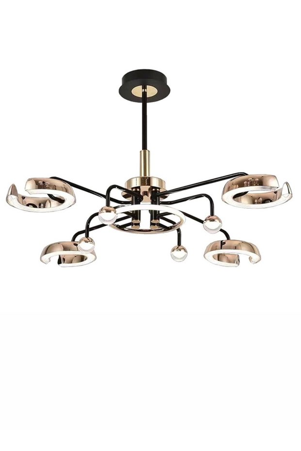Modern Lighting, Modern Chandelier, 3 colors Mode LED Light, Black+Gold Color, 65x20x50 cm, Suitable for bedroom and living room.