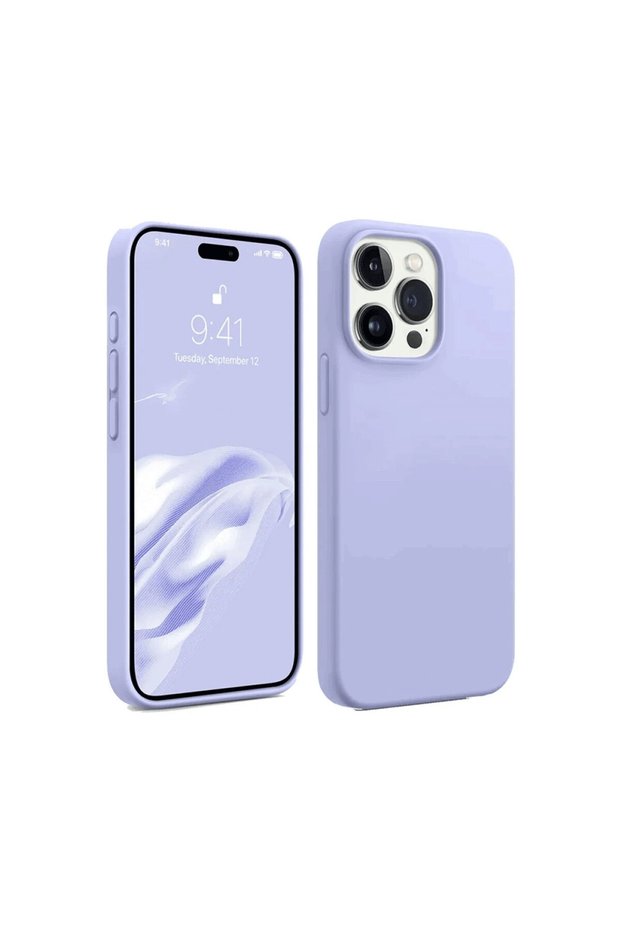حافظة متوافقة مع هاتف iPhone 15 Pro من السيليكون الأول - أرجواني