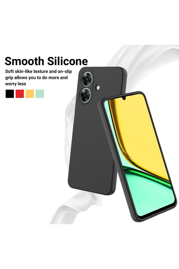 Solid Color Θήκη Σιλικόνης Black (Realme Note 60 4G) - 3