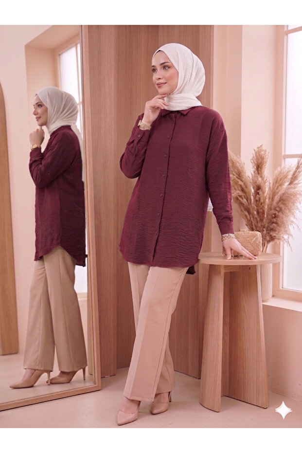 قميص أيروبين نسائي بأزرار