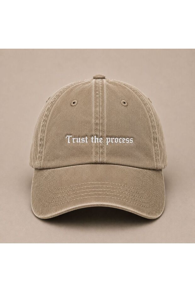 "Trust the Process" Motivational Embroidered Vintage Washed Baseball Cap