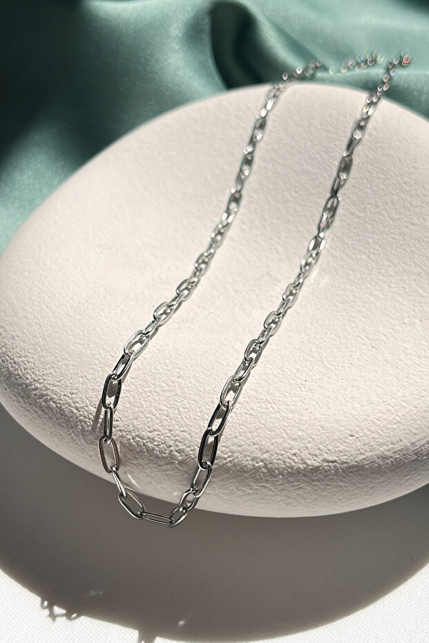 Steel Medium Paperclip Chain Necklace