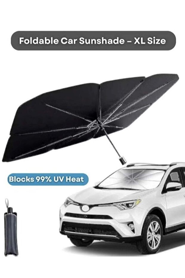 CIVORA Foldable Car Windshield Sun Shade Umbrella – UV & Heat Blocker, Easy Use Sun Visor Shield